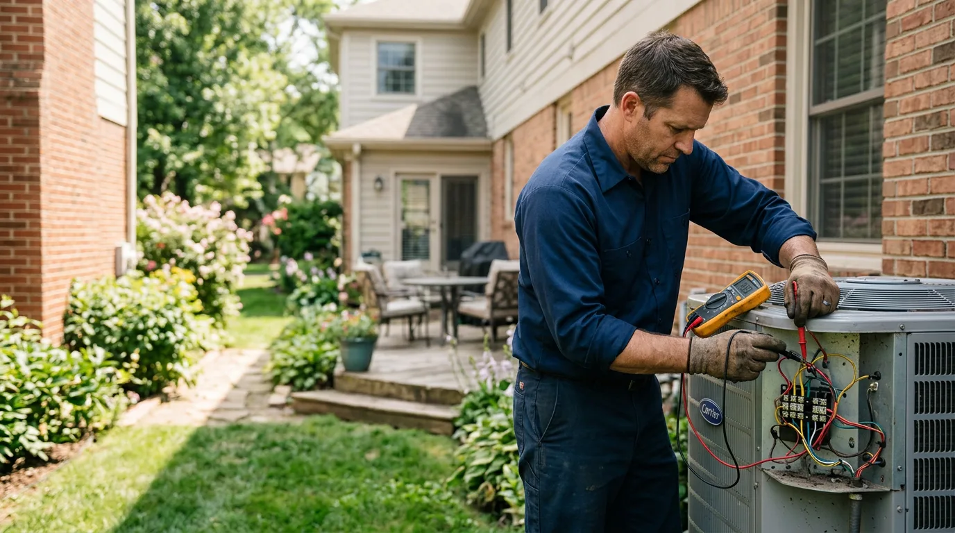 HVAC technician working near Mansfield, MA